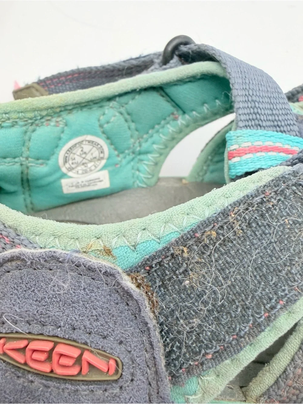 KEEN Kids Size 2 Waterproof Sport Sandals Gray Teal Pink Closed Toe Gorpcore